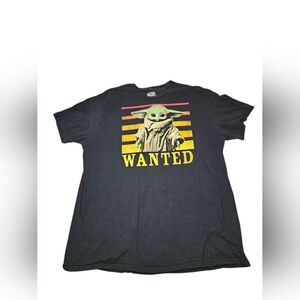 2XL Mens Groku "Wanted" Black Star Wars T-Shirt, Great Condition